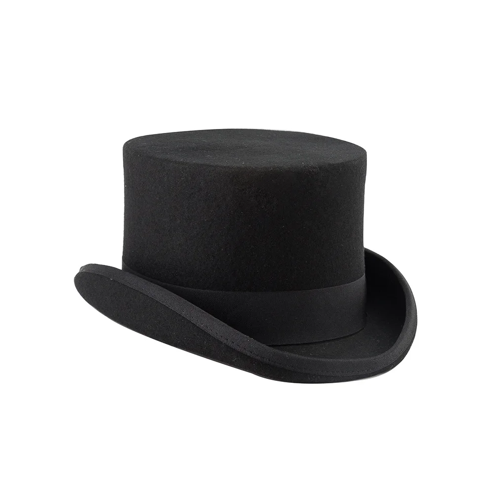 High Quality Wholesale Wool Felt Hat Black Fedora Hats for men