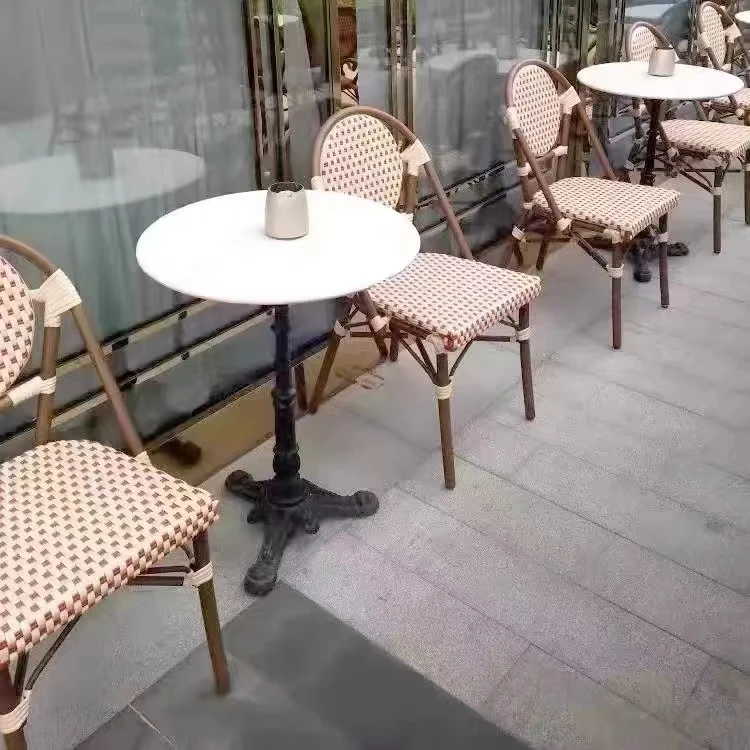 Wholesale Vintage Furniture Outdoor French Rattan Bistro Parisian Chairs For Cafe Restaurant Chair Bistro