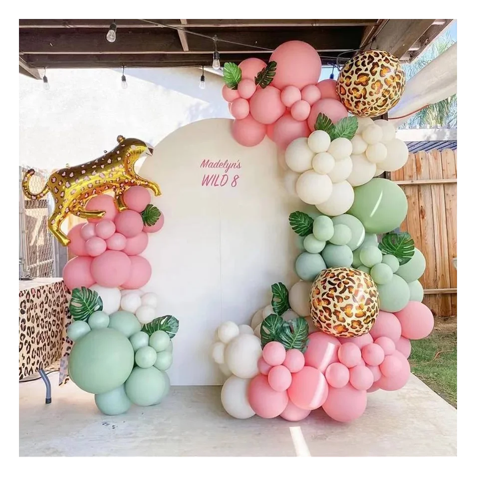 112pcs Balloons Party Decor Forest Green Animals Balloon Garland Arch Kit for Birthday Theme Backdrop Decoration