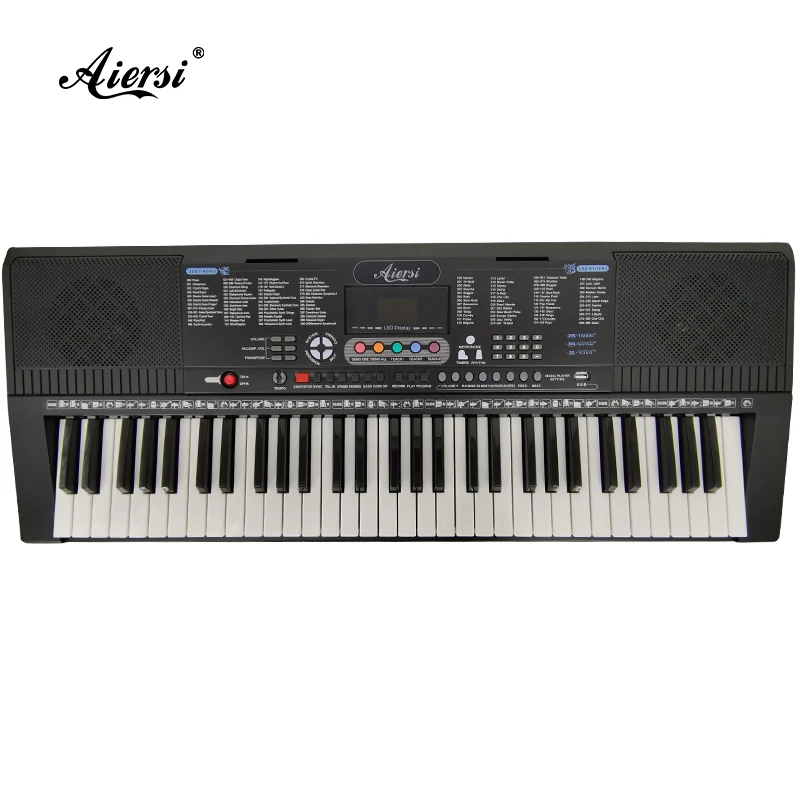 Aiersi Brand Best Music Gift 61 Keys Electronic Organ Beginner Electric Piano Musical Instruments with Microphones and