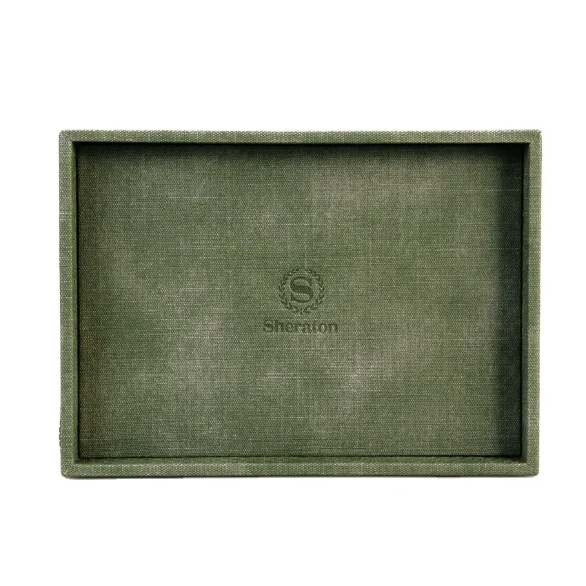 Factory Wholesale Custom Trays Genuine Leather or Pu Leather Restaurant Trays Hotel