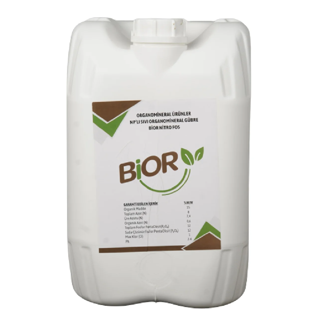 Bior Nitrofos 20 Lt Liquid Organomineral Fertilizer 15% Organic Matter 8% Nitrogen (N) 12% Phosphorus (F) Turkey Origin