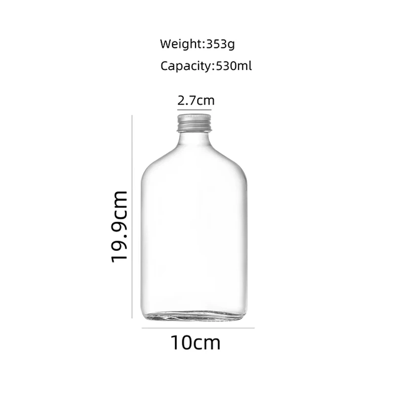 100ml Mini Small Sample Square shape Alcohol Juice Drinks Glass Wine Liquor Bottle with Screw Aluminum Cap