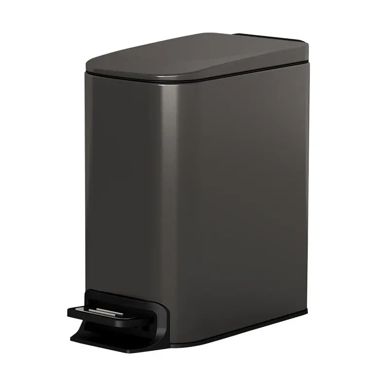 BX customize color 6L rectangular dustbin stainless steel pedal bin trash can waste bin dust bin for bathroom
