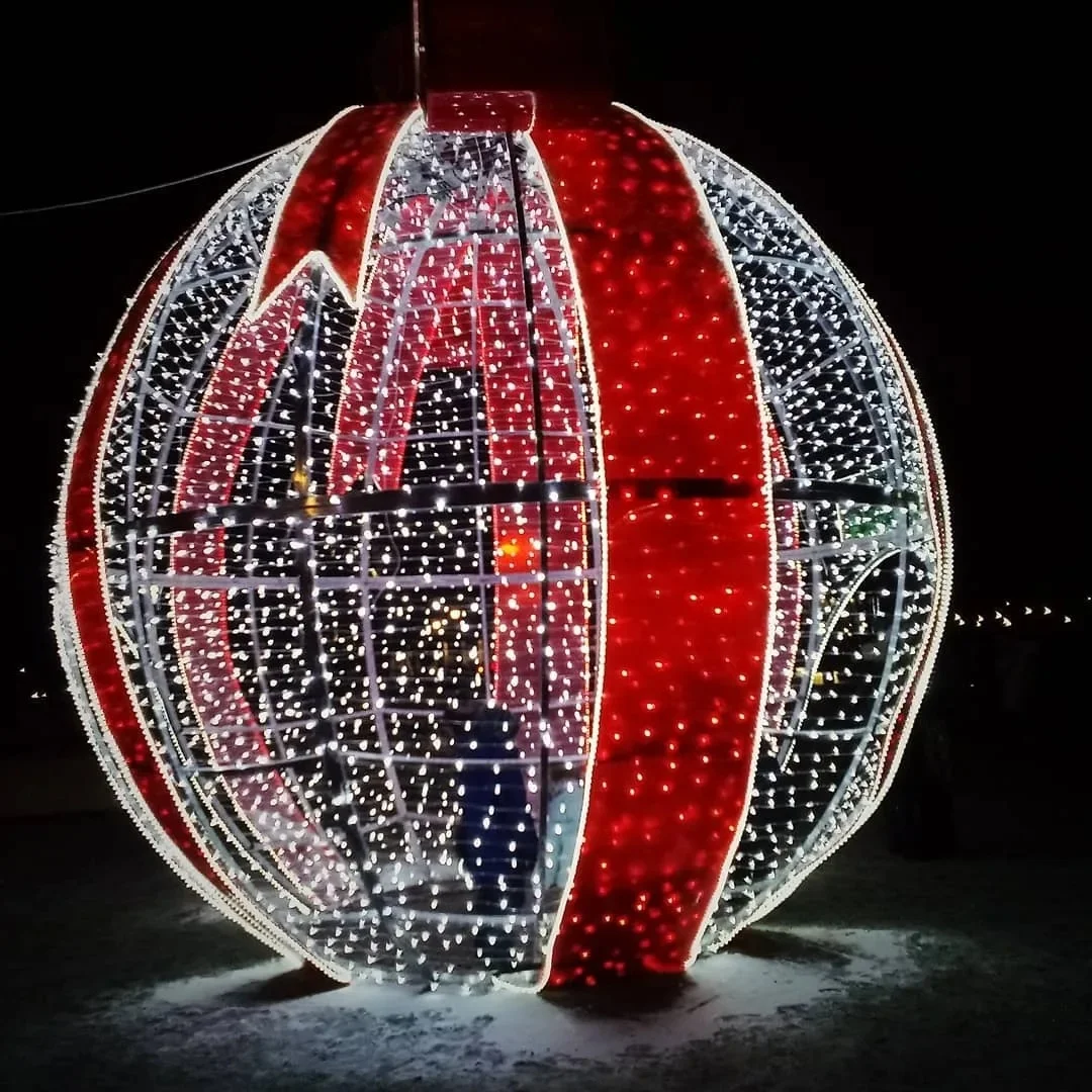 Outdoor large abstract metal stainless steel decorative golf ball sculpture