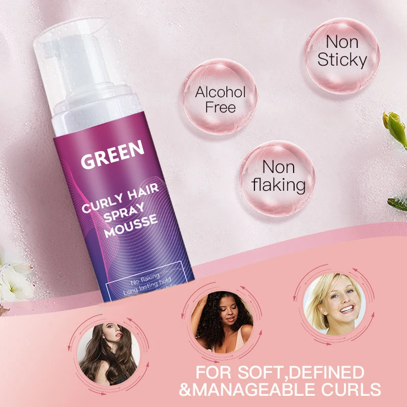 Private Label 200ML Defines Curls Extreme Hold Moisturizing Hair Styling Foam Wrap No Sticky Curly Hair Foam Mousse