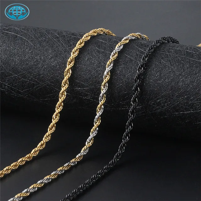  Hoyo с увеличителем из нержавеющей стали 18k Новый позолоченный ювелирных изделий на веревочной цепочке для