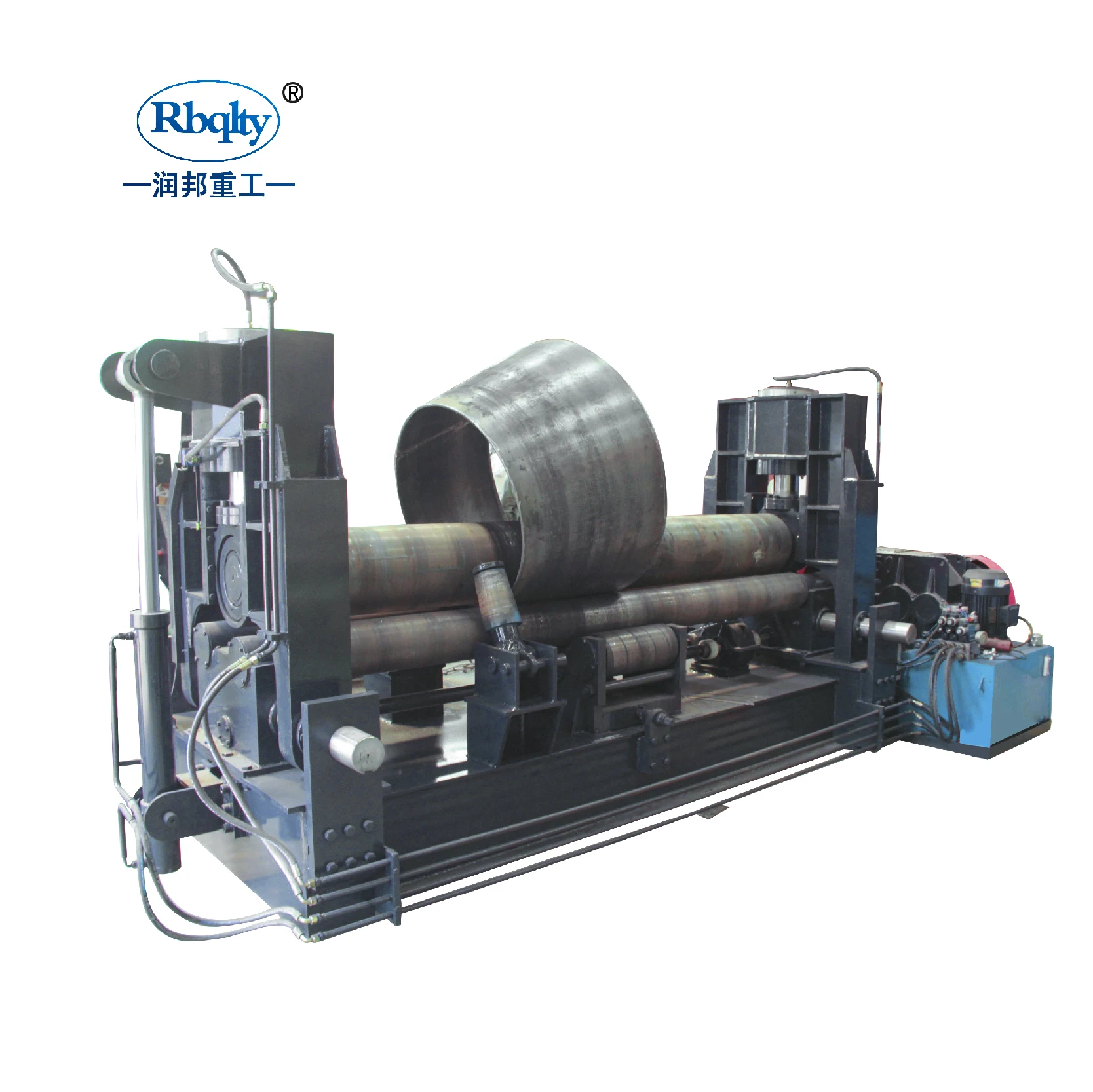 Rbqlty Sheet Plate Rolling Machine 2000mm 3-Roller Fully Automatic Customized Mechanical Rolling Machine