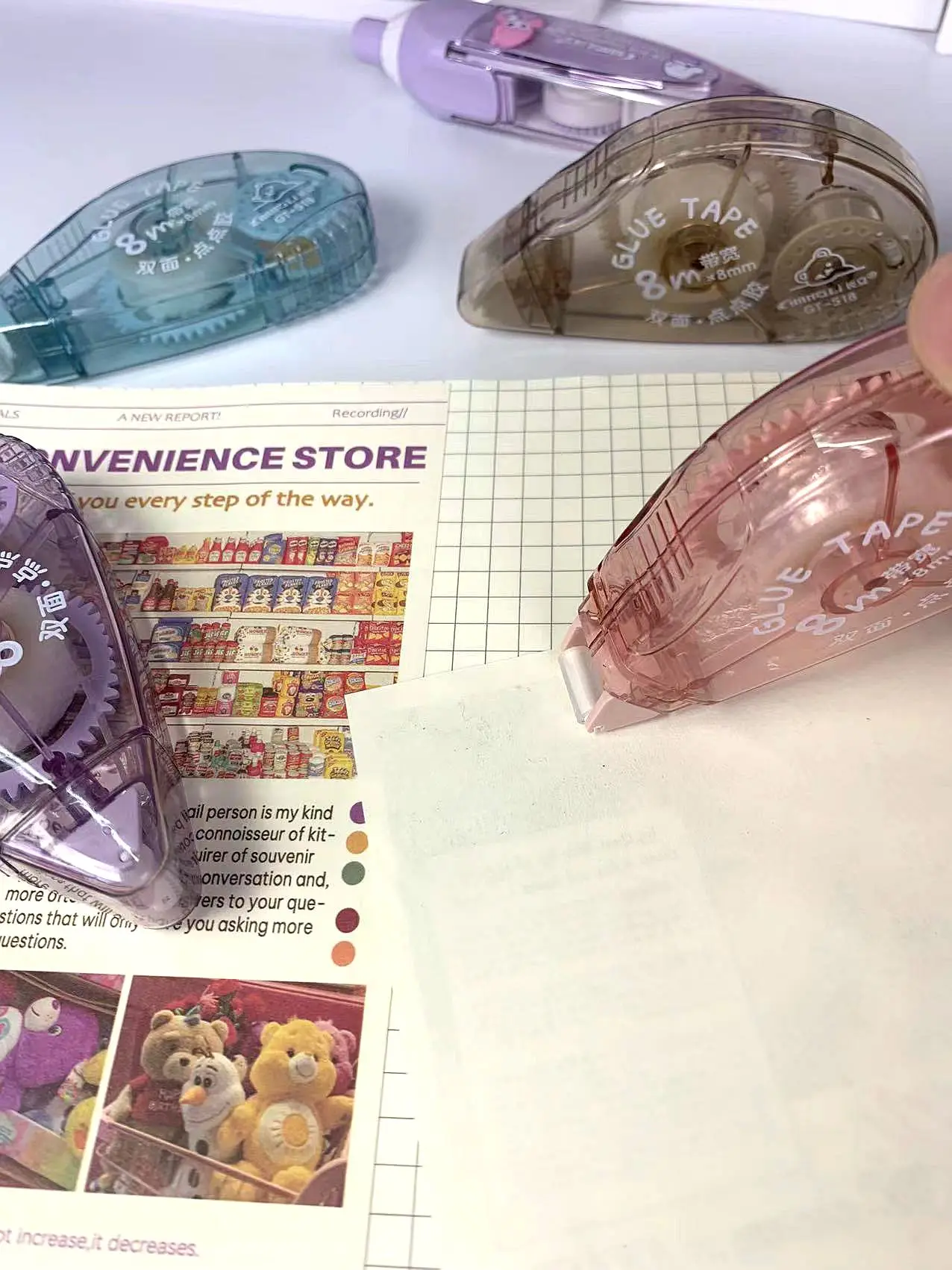 Постоянная двухсторонняя Резиновая лента роликовая клейкая Корректирующая лента клейкая лента для детей студентов школы офиса канцелярские принадлежности