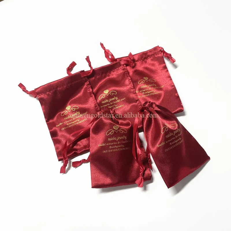 Luxury foldable cosmetic make up satin pouch envelope satin bag for jewelry