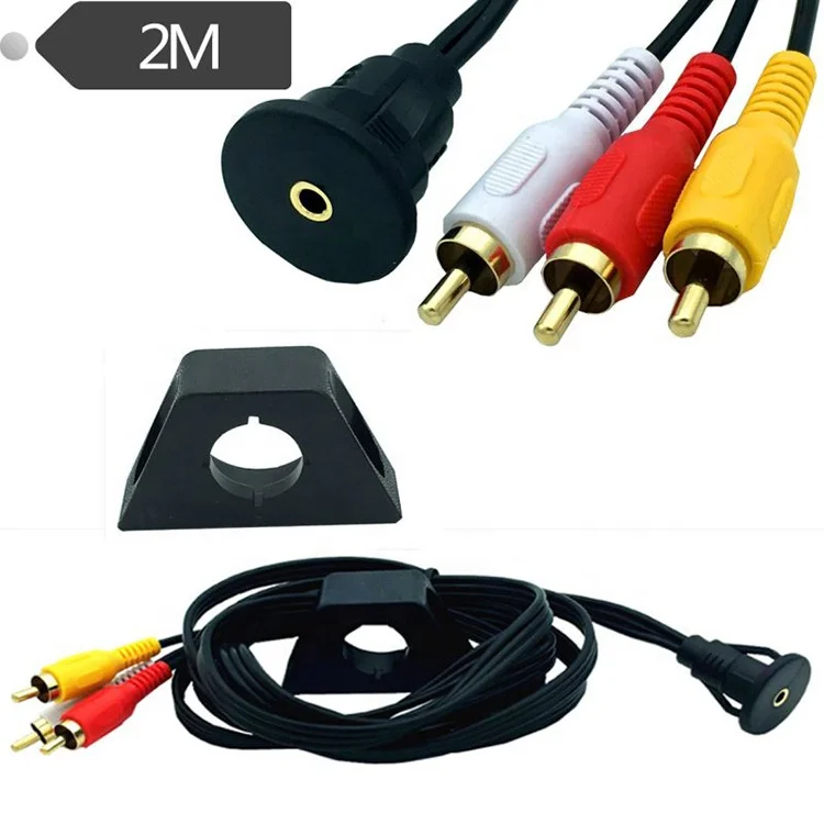 2 м 3 RCA Мужской до 5 мм Женский Расширение заподлицо кабель крепление на приборную панель