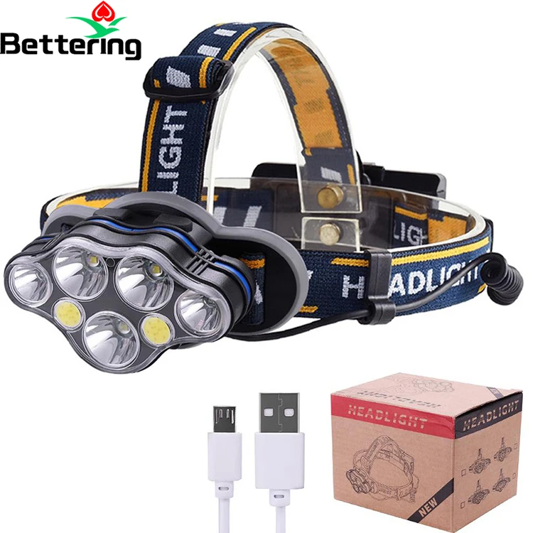 most powerful usb rechargeable 7 led 8 led bright lumens headlight in headlamps for fishing hiking sport climbing outdoor gym