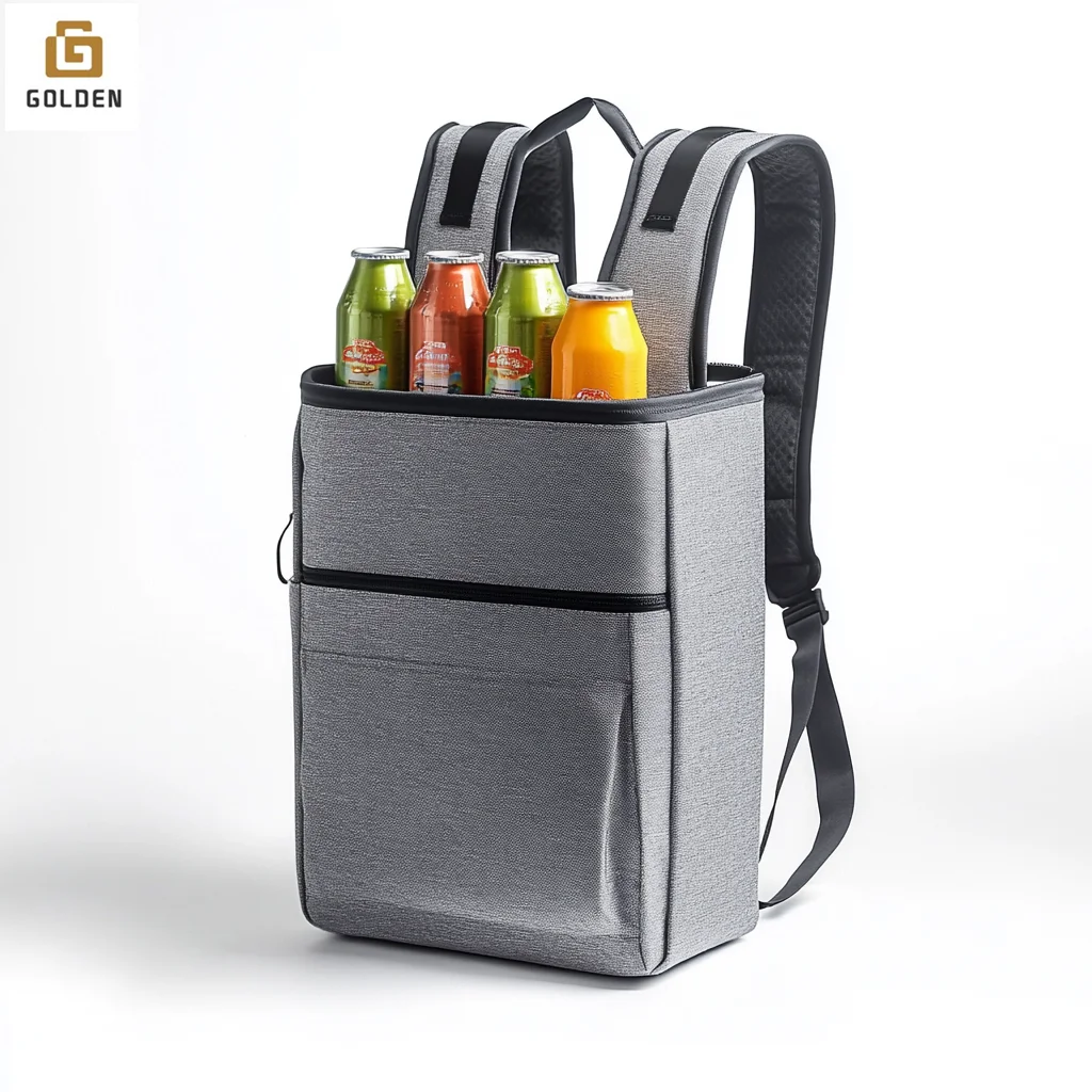 Golden 2024 Camping Isolat Cooler Backpack Bag Travel Heavy Duty Bike Food Delivery Bag Backpack For Bicycle Cycling Picnic