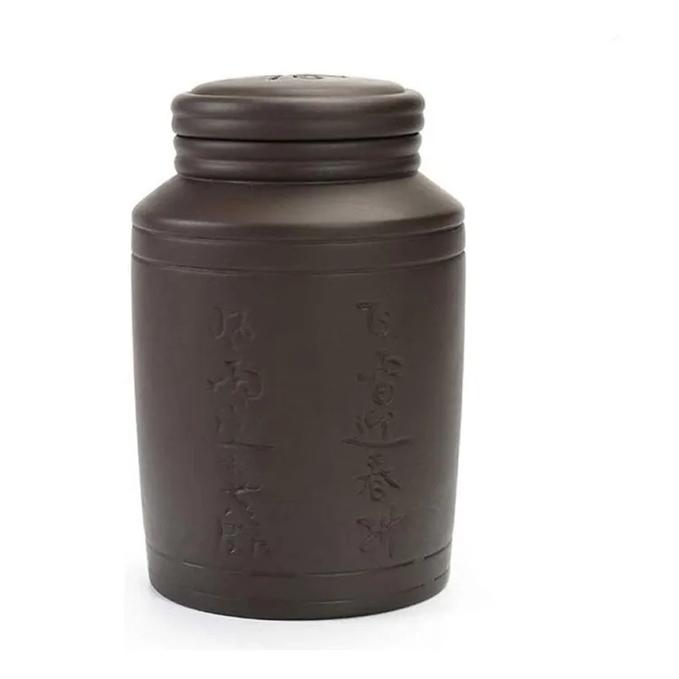 Food Storage Jar Creative Handmade Purple Sand Ceramic Cookie Canister Home Sealed Cans For Serving Tea Coffee Spice Goody