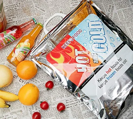 Large Thermal Insulated Food Carry Bag Hot Cold Insulated Foil Grocery Bag Aluminum Foil Customized Branded Insulated Packaging