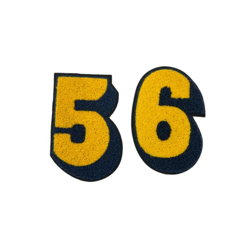 High Quality Embroidery colorful Patches Letter Arabic Numerals 0-9 For Clothing iron on custom patches