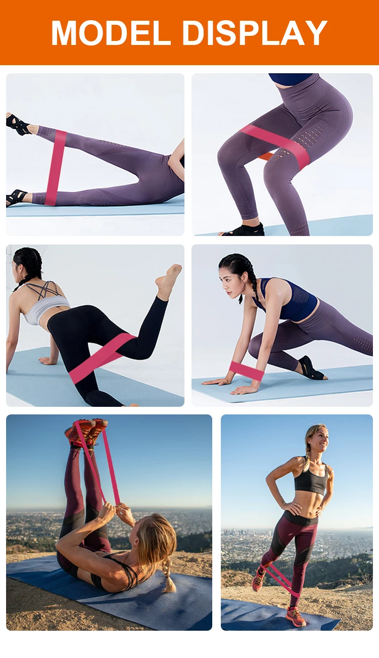 Custom Logo Elastic Loop Bands for Fitness Gym Workout Exercise TPE Resistance Bands High Quality TPE Band Set Loop