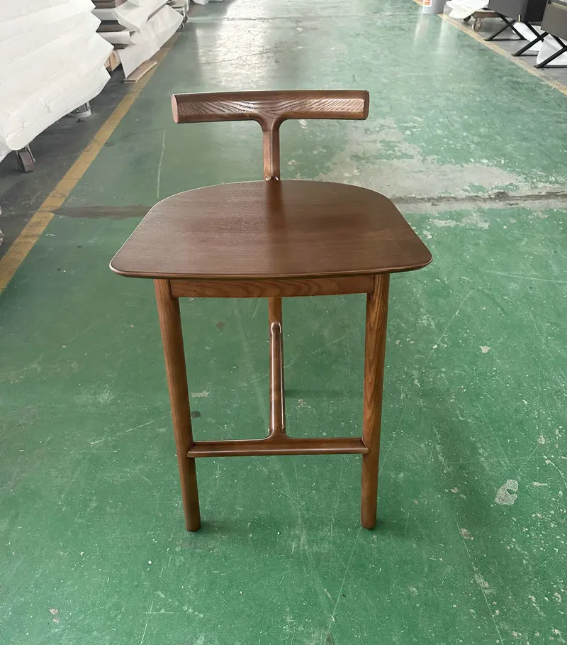 ash/oak solid black/brown color bar stools chairs Hotel Restaurant island bar chairs luxury modern kitchen  wooden bar Chair