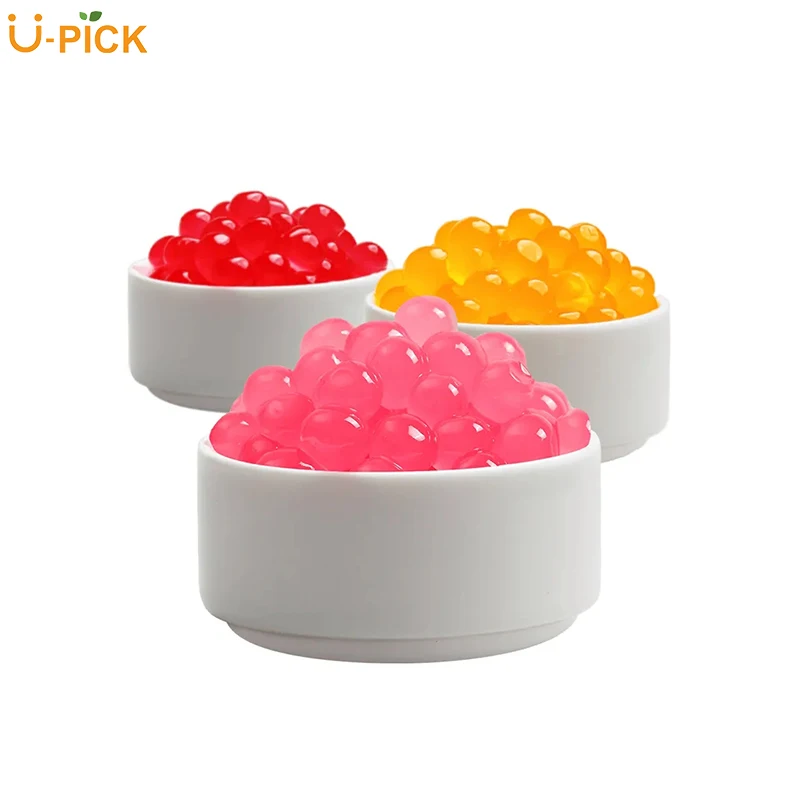 Popping boba selection  Boba Bubble Tea Toppings  bursting  fruit juice ball