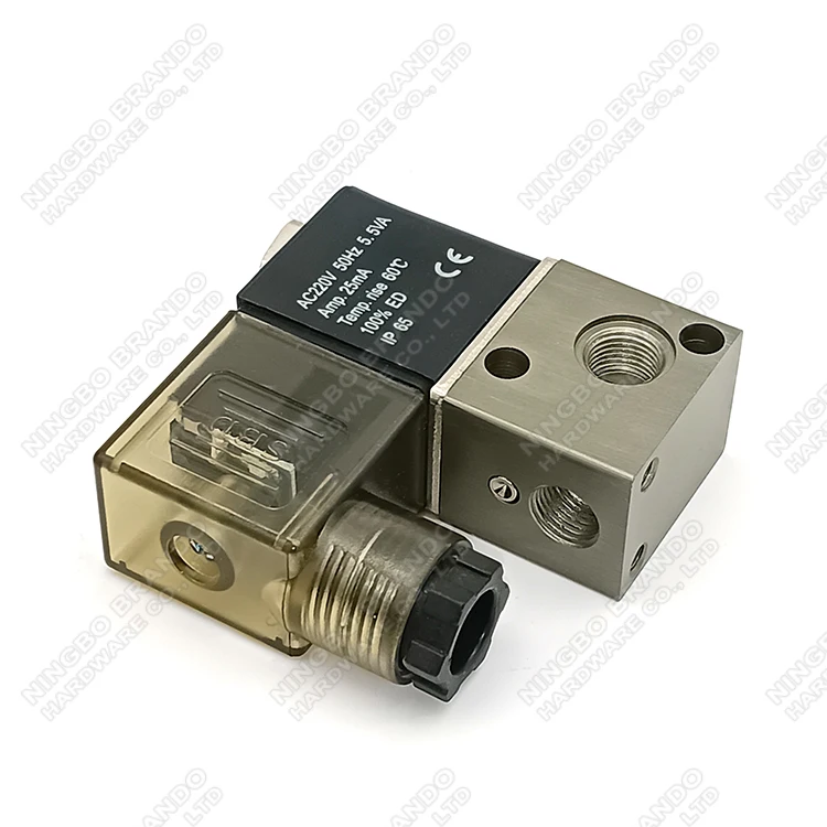 3V1-06 1/8' 3/2 Way Pneumatic Air Solenoid Valve 12VDC 24VDC 24VAC 110VAC 220VAC
