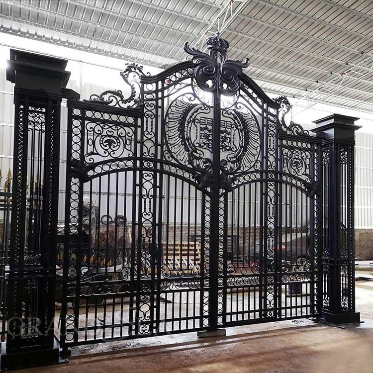 Mansion Front Gate Iron Door Luxury Entrance Doors Solid Wrought Iron Doors Security Top Grade