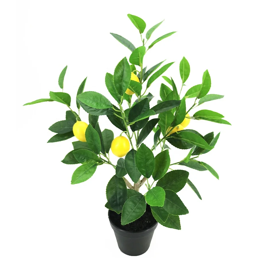 Wholesale 55cm high artificial lemon tree with plastic pot for home decoration