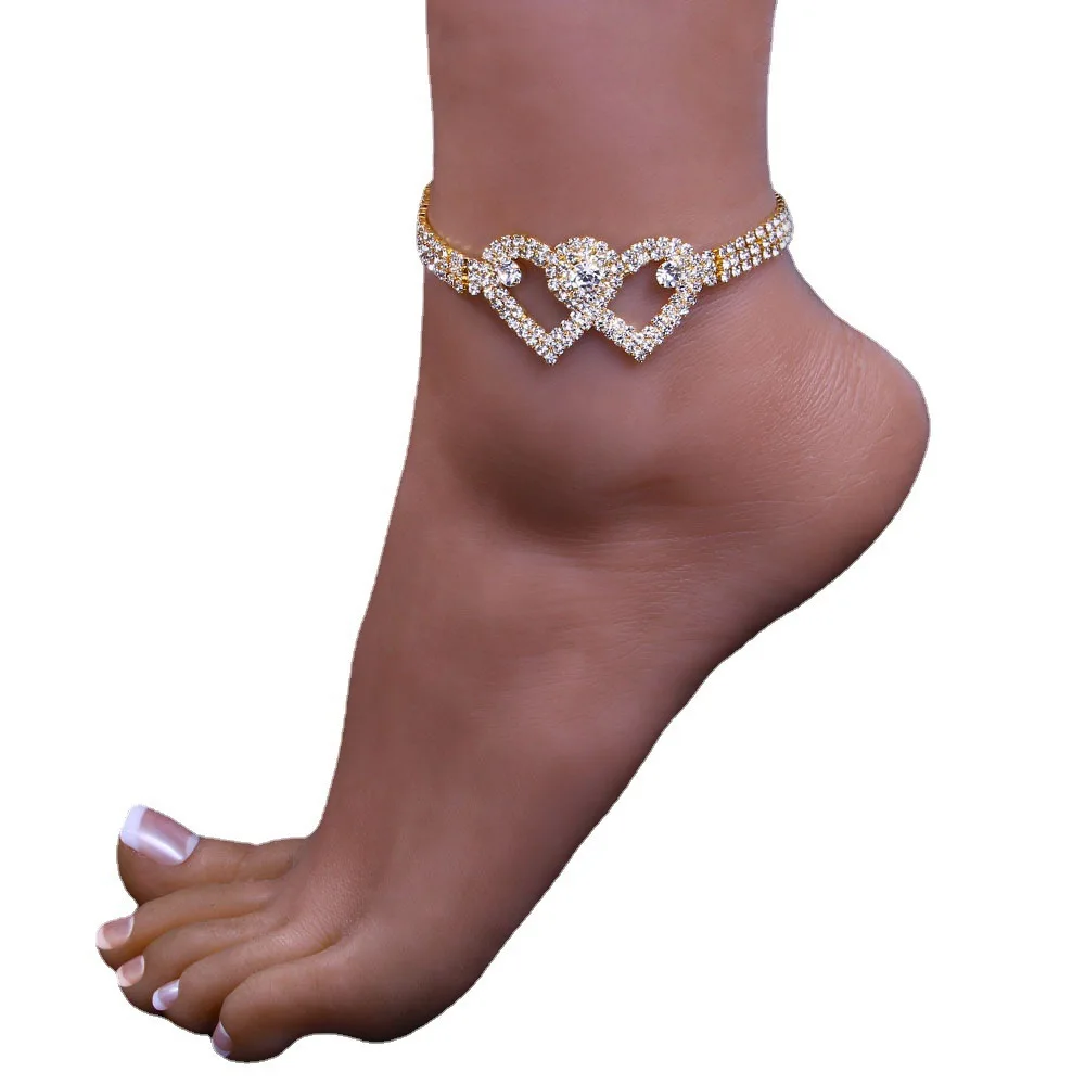 Women Heart Anklet Adjustable Beach Ankle Bracelets For Teen Girls Fine Jewelry Anklets
