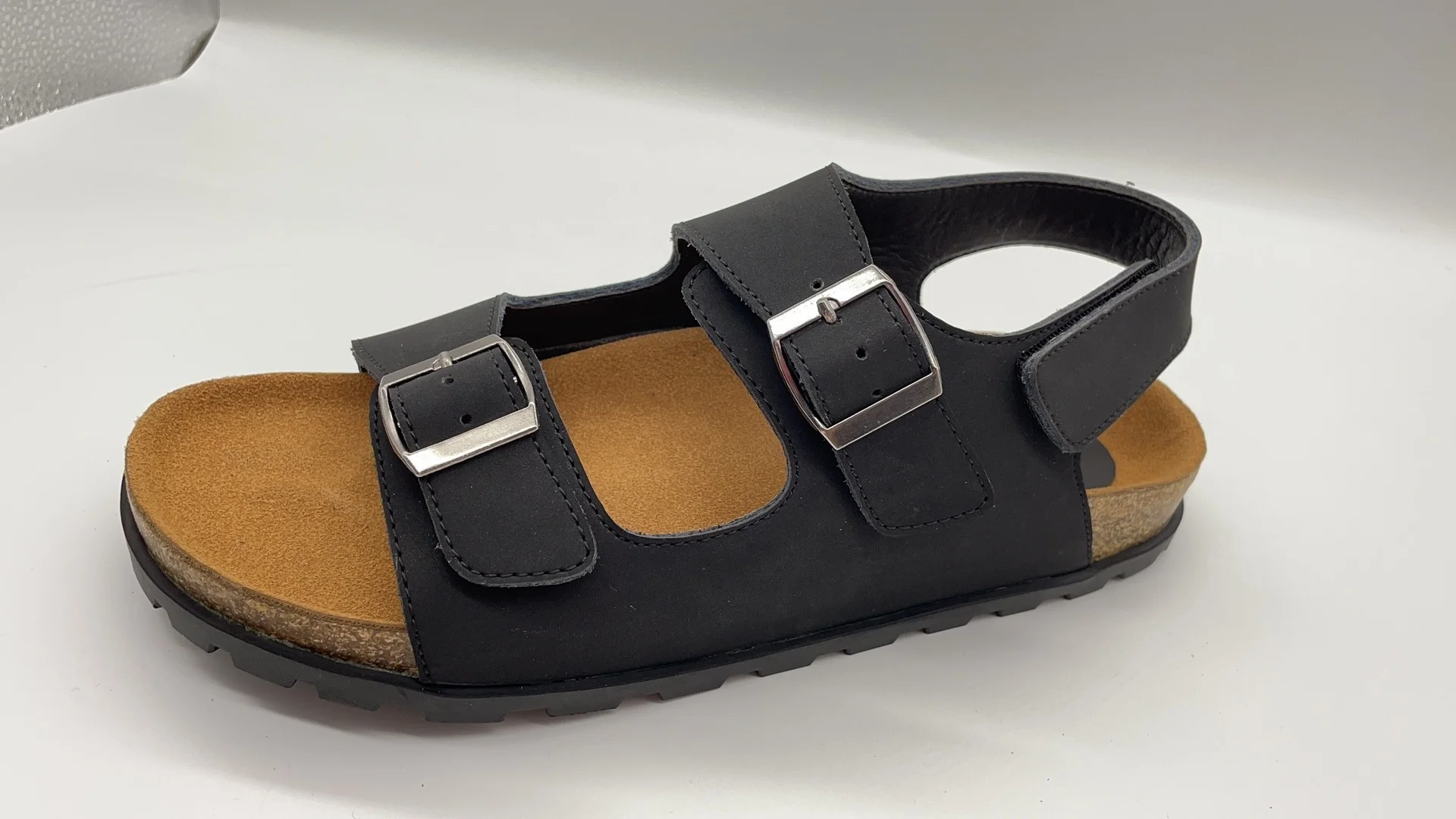 European Trendy Summer Design Cork Shoes Leather Hook Loop Sandals Men Cork shoes