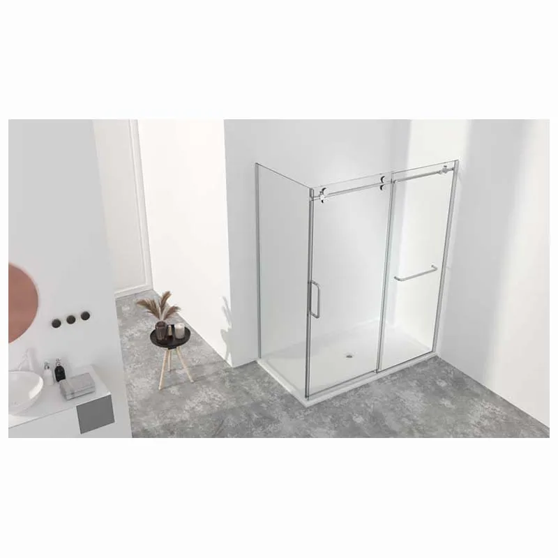 chrome aluminium profiles enclosure bathroom tempered glass shower enclosure with door