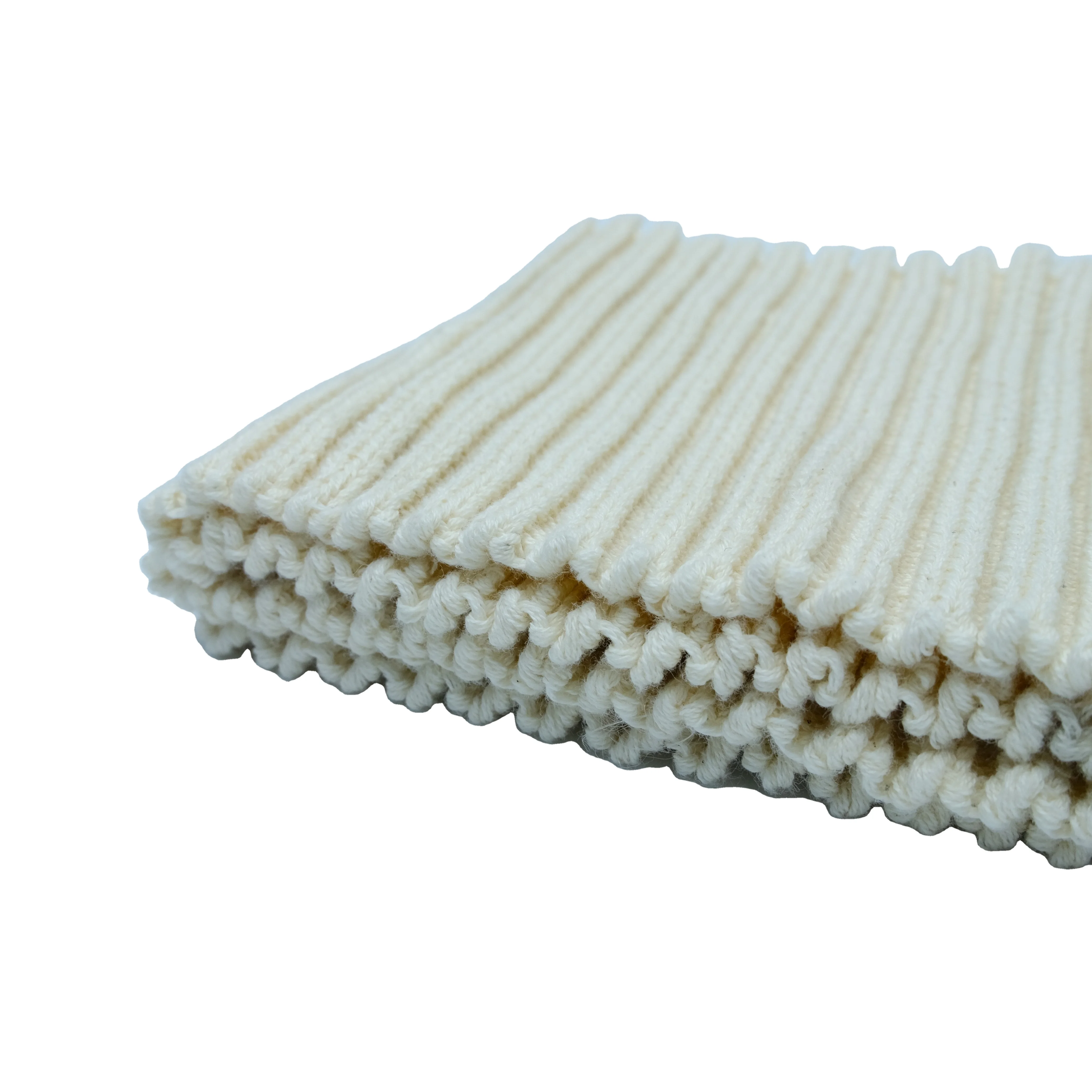 Custom Wool Acrylic Eco-friendly elastic spandex rib fabric rib knitted cuffs hems waistband rib knit fabric cuffs