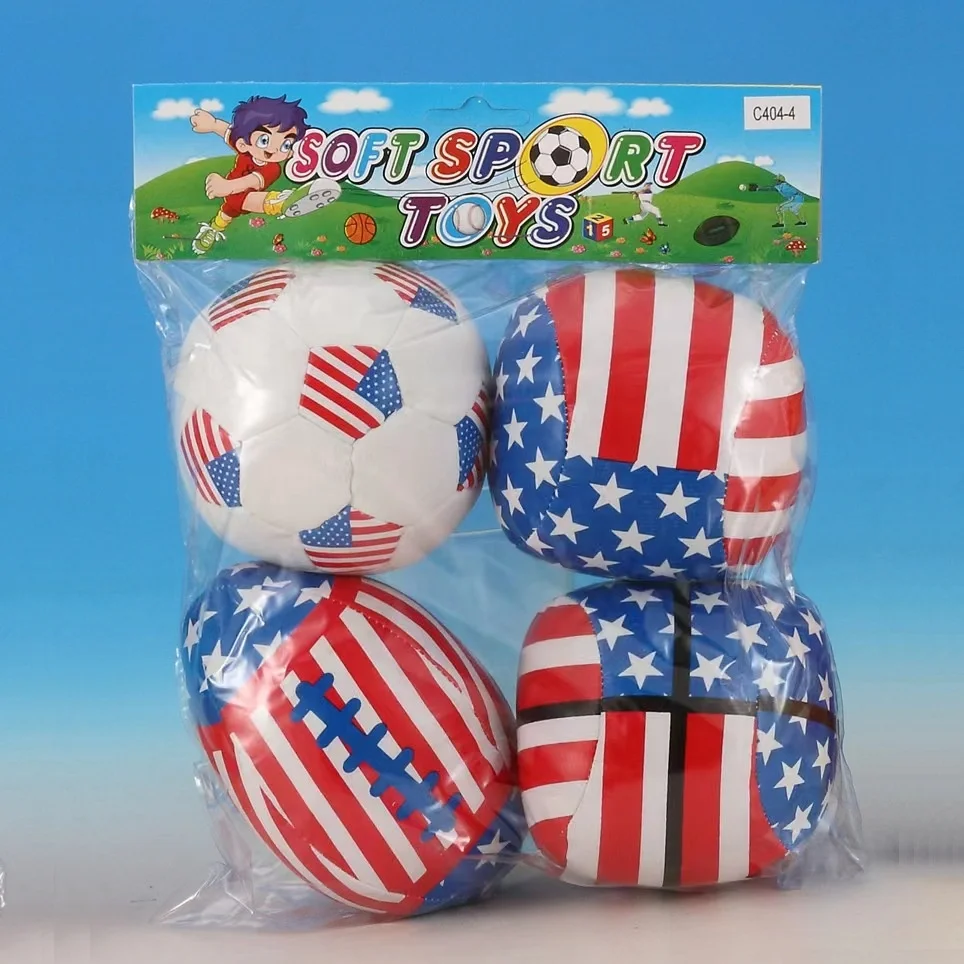 Custom Stuffing Cotton Sport Ball Set PVC Baby Toy Balls Filled PP Soft Sports Ball For Kids