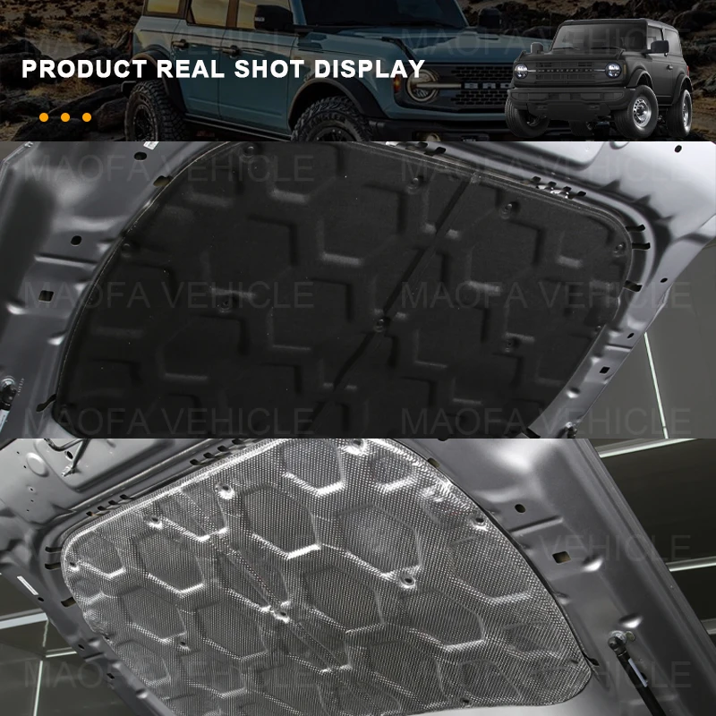 Automotive Engine Heat Sound Noise Insulation Car Hood Pad Sound Insulation Pad For Ford Bronco 2/4 Door 2021 2022 2023