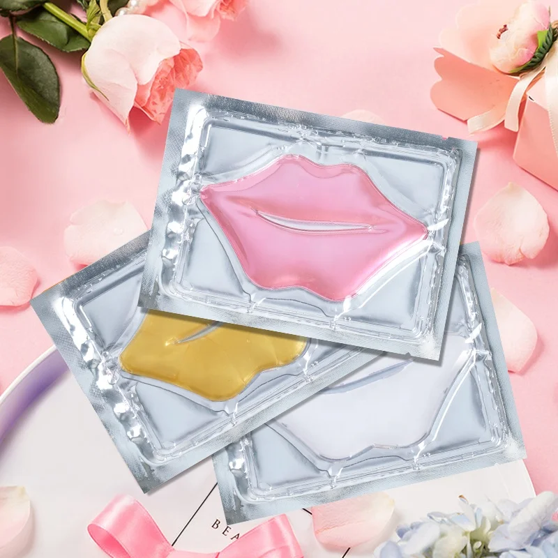 Заводская Продажа, листовая маска для губ, патчи, увлажняющее средство для морщин, гель для ухода за губами, веганская коллагеновая розовая кристаллическая маска для губ