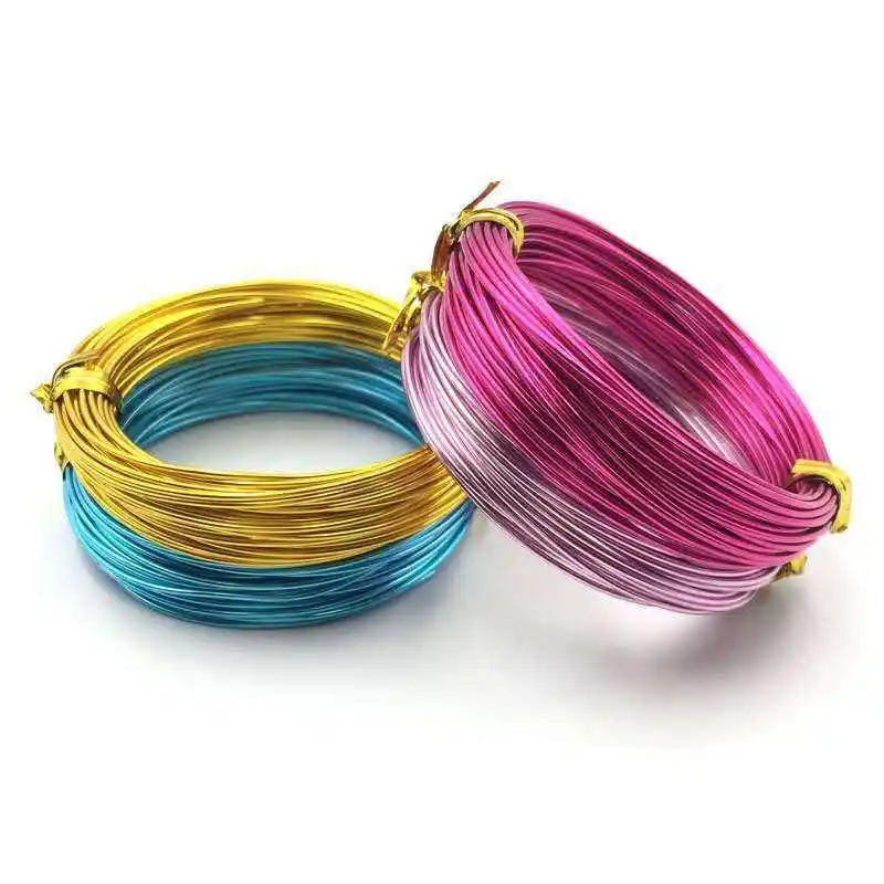 3.5mm Bright Gold Colored Anodized Artistic Round Aluminum Craft Wire For Jewelry Soft Wire
