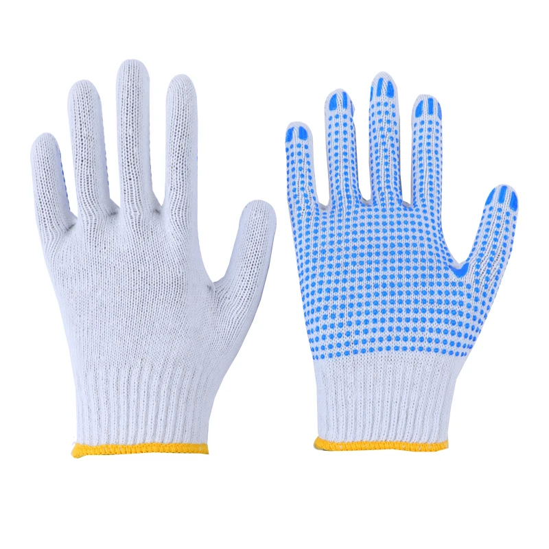 Supply Top Quality Cheap dotted cotton Knitted gloves