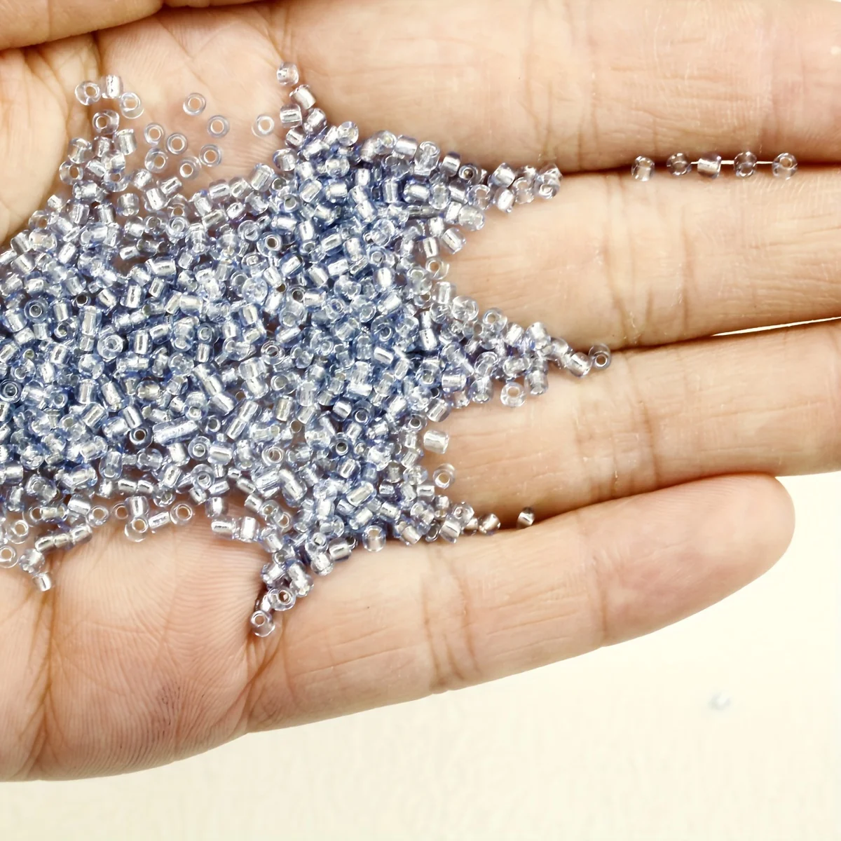 Pack of 18 2MM Silver-Filled Glass Seed Beads Jewelry Findings & Components with Bead Caps Spacers Made Metal Metallic Material
