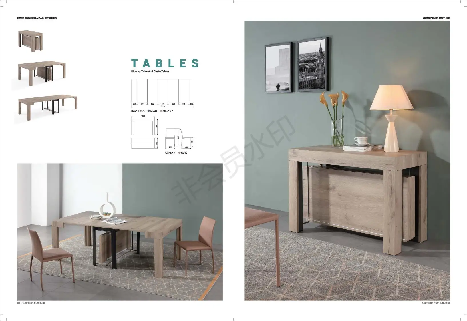 New 4 meters long expand console table big rectangle dining table 12 - 18 seats smart furniture Guangzhou made