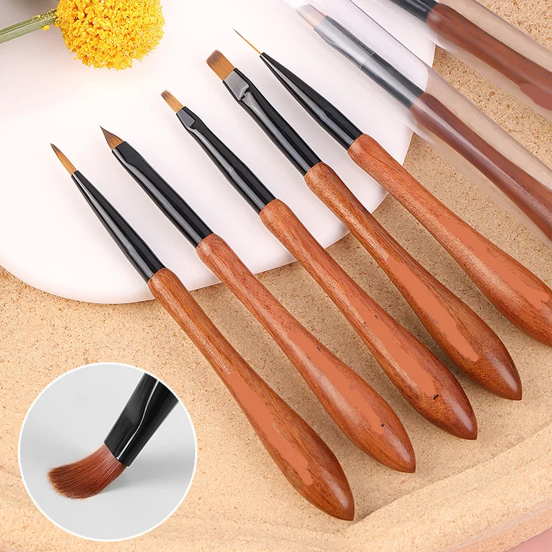 RU Sandalwood rod gourd painting pen Sandalwood log handle copper tube colorful autumn chrysanthemum nail pen