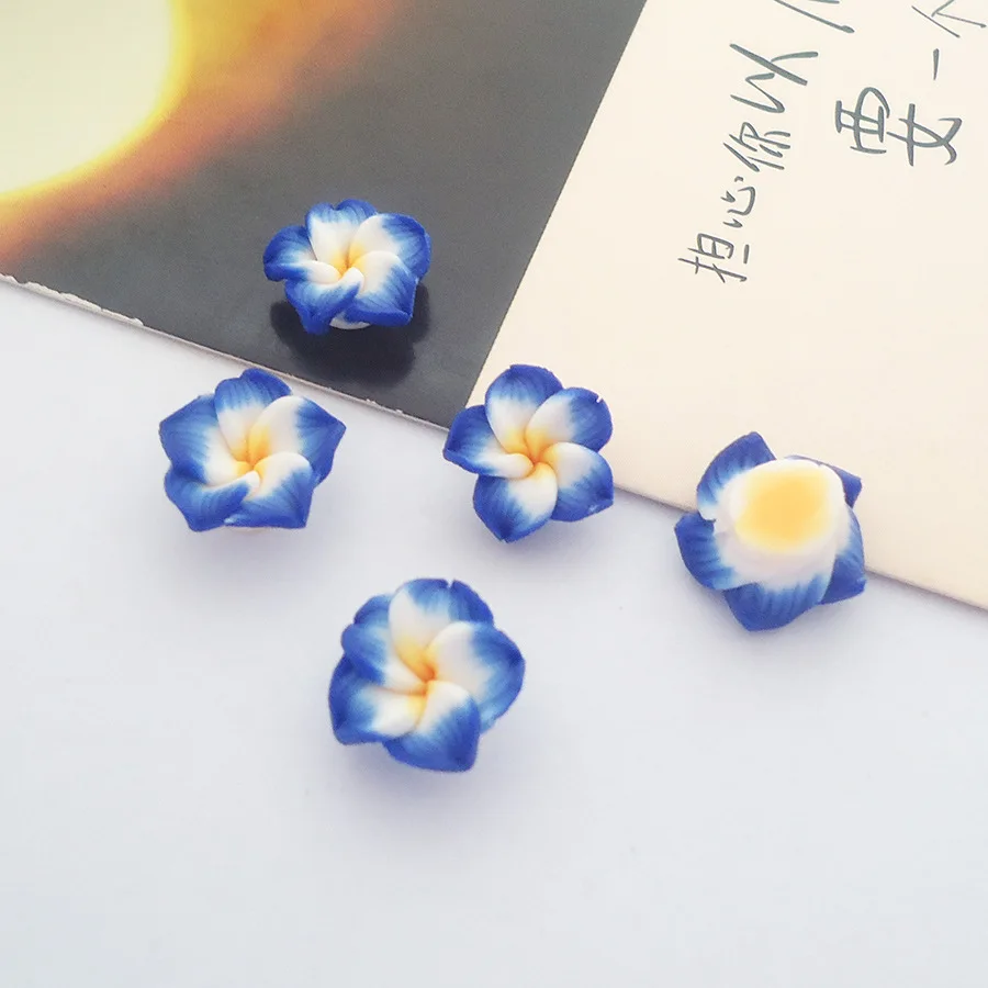 10MM Small Pulmeria Polymer Clay Flower Without Hole For Jewelry Making Necklace Earring DIY Decoration Nail Art Phone Case