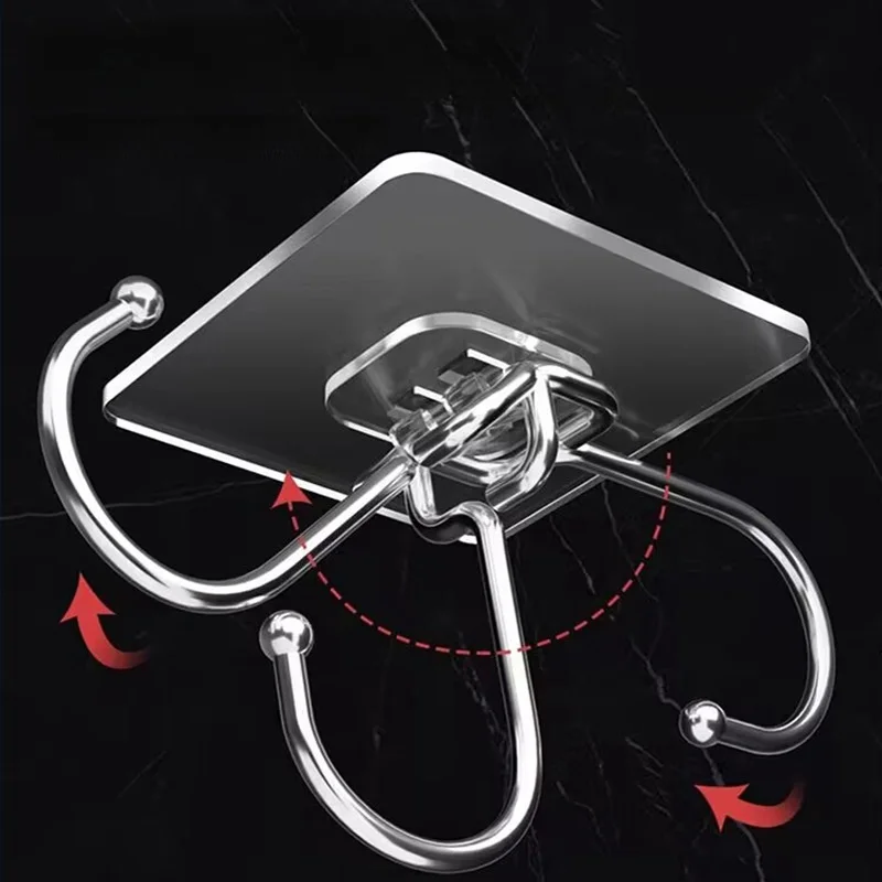 75 wires Strong Loading Bearing Capacity Self-adhesive PVC Sticker Coat Hook Clothes Hanger Neatening Storage