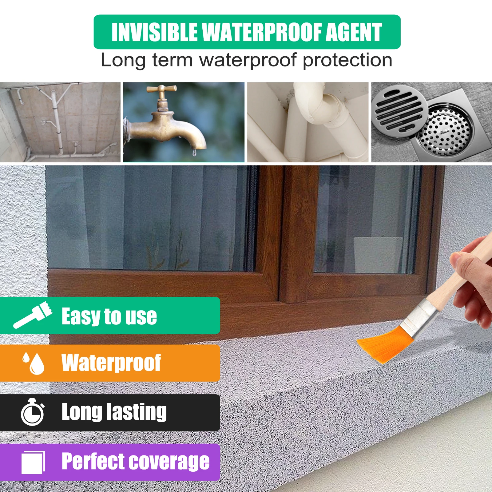 Anti-Leaking Sealant Spray Liquid Strong Adhesion invisible Waterproofing agent paint for home use