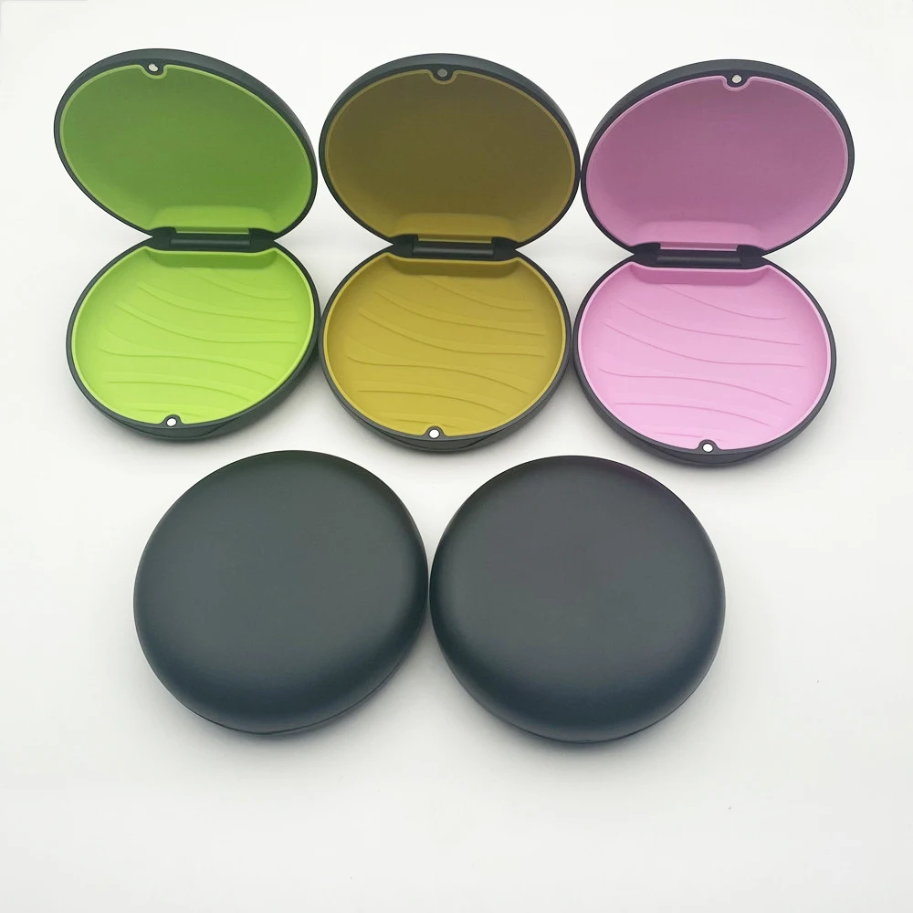 Aligner and Retainer Case with magnet for Denture Teeth Mouth Guard Storage Round Shape Box Storage