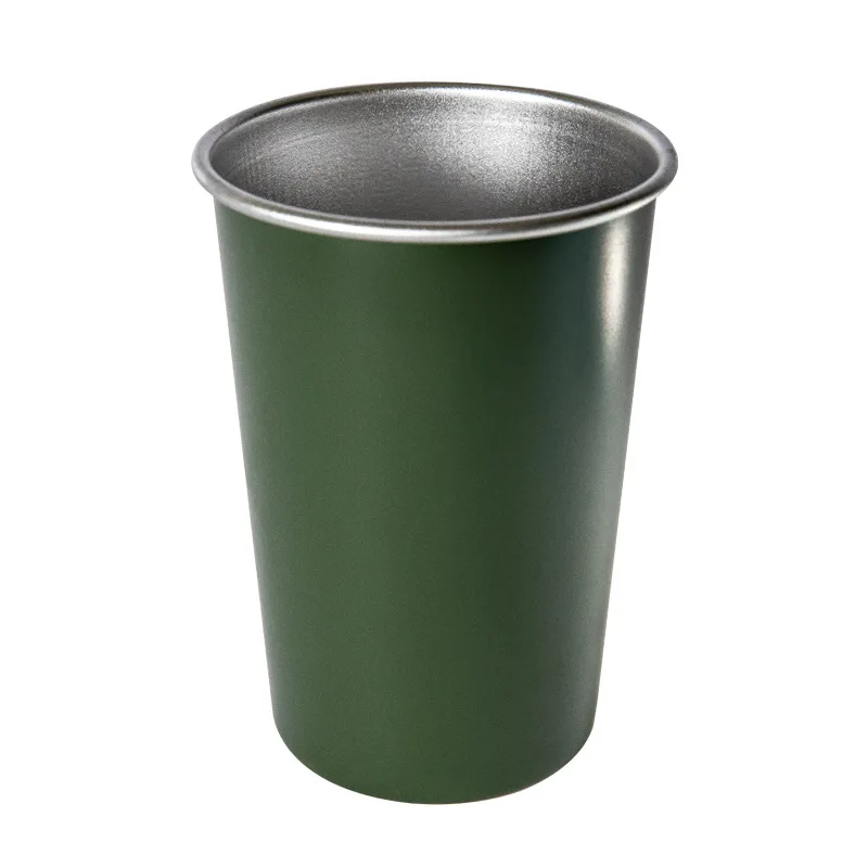 Custom Portable 350ML Metal Cup Outdoor Camping Stainless Steel Coffee Cup Small Wine drink Tea Cup