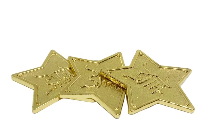 Personalized metal custom star gold lapel pin with magnet on the back button badge company emblem