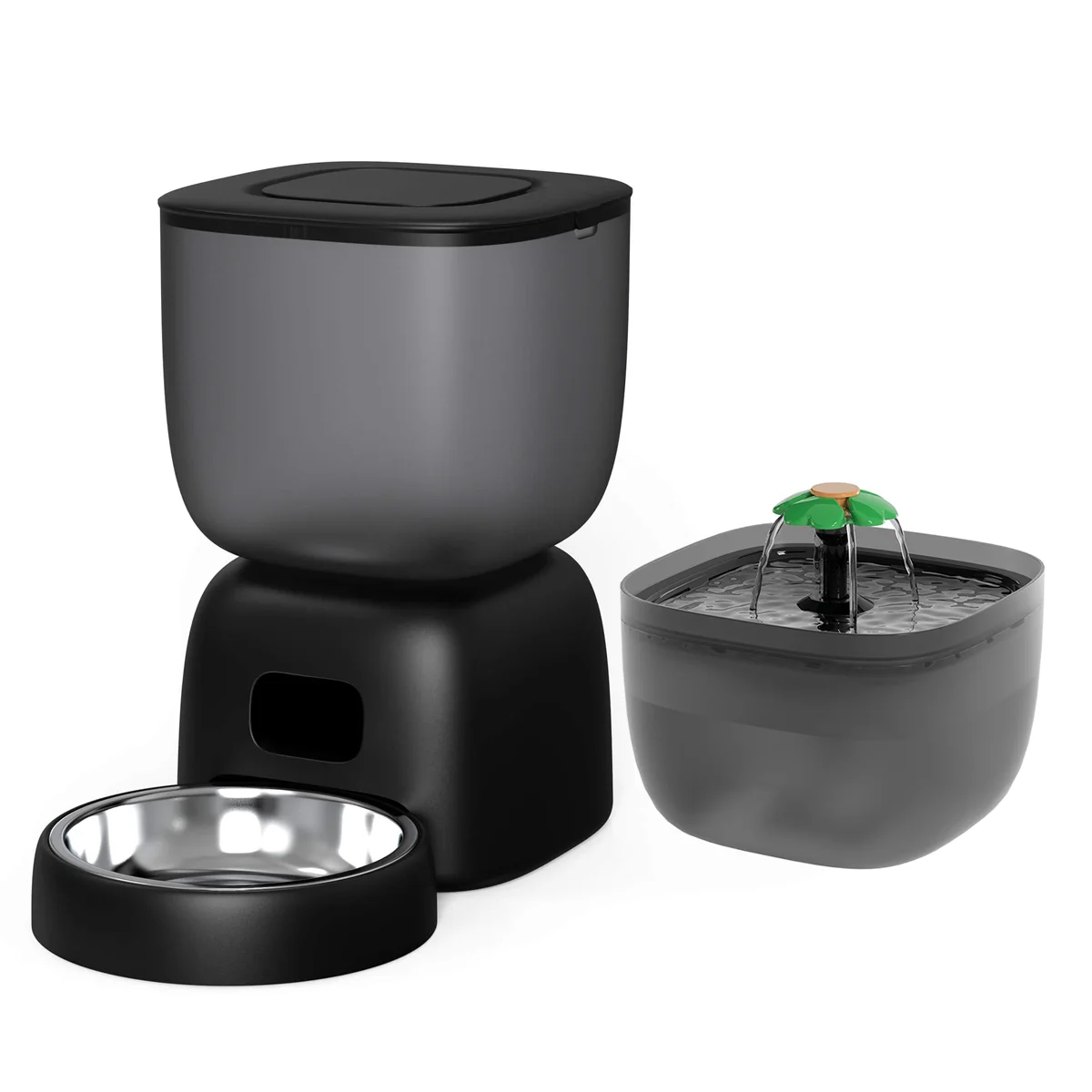 Fanhappy Pet Intelligent Feeder Timed 1-9 Meals Per Day Support Backup Power pet water dispenser set