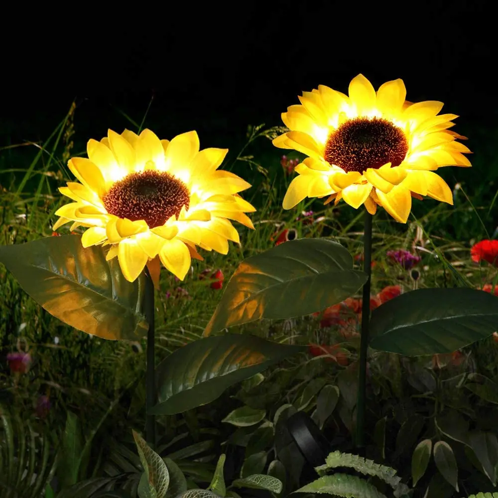 High Quality Waterproof Solar Sunflowers Outdoor Garden Lights for Lawn Yard, Backyard Patio Pathway Decoration