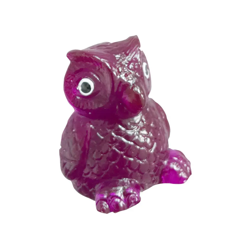 Lovely 2 inch TPR Colorful soft sticky Jelly owl  toy For vending machine capsule
