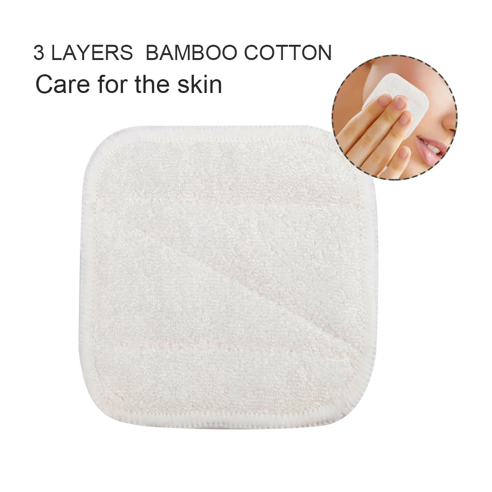 Wall Mounted Cotton Swab Box Makeup Cotton Pad Bamboo 3 Layers Kraft Paper Wholesale Washable Reusable 3layers Velvet Bunld 3pcs