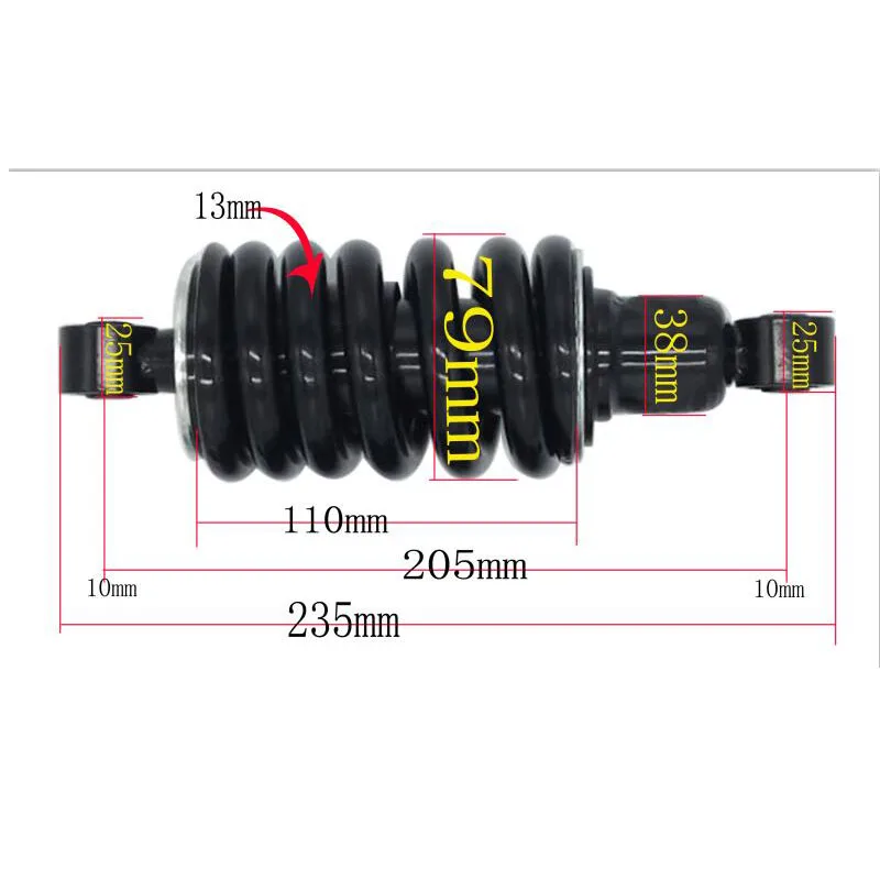 205mm Universal Motorcycle Shock Absorbers Rear Suspension For Yamaha Kawasaki Honda Suzuki LC150 SPARK135 150cc