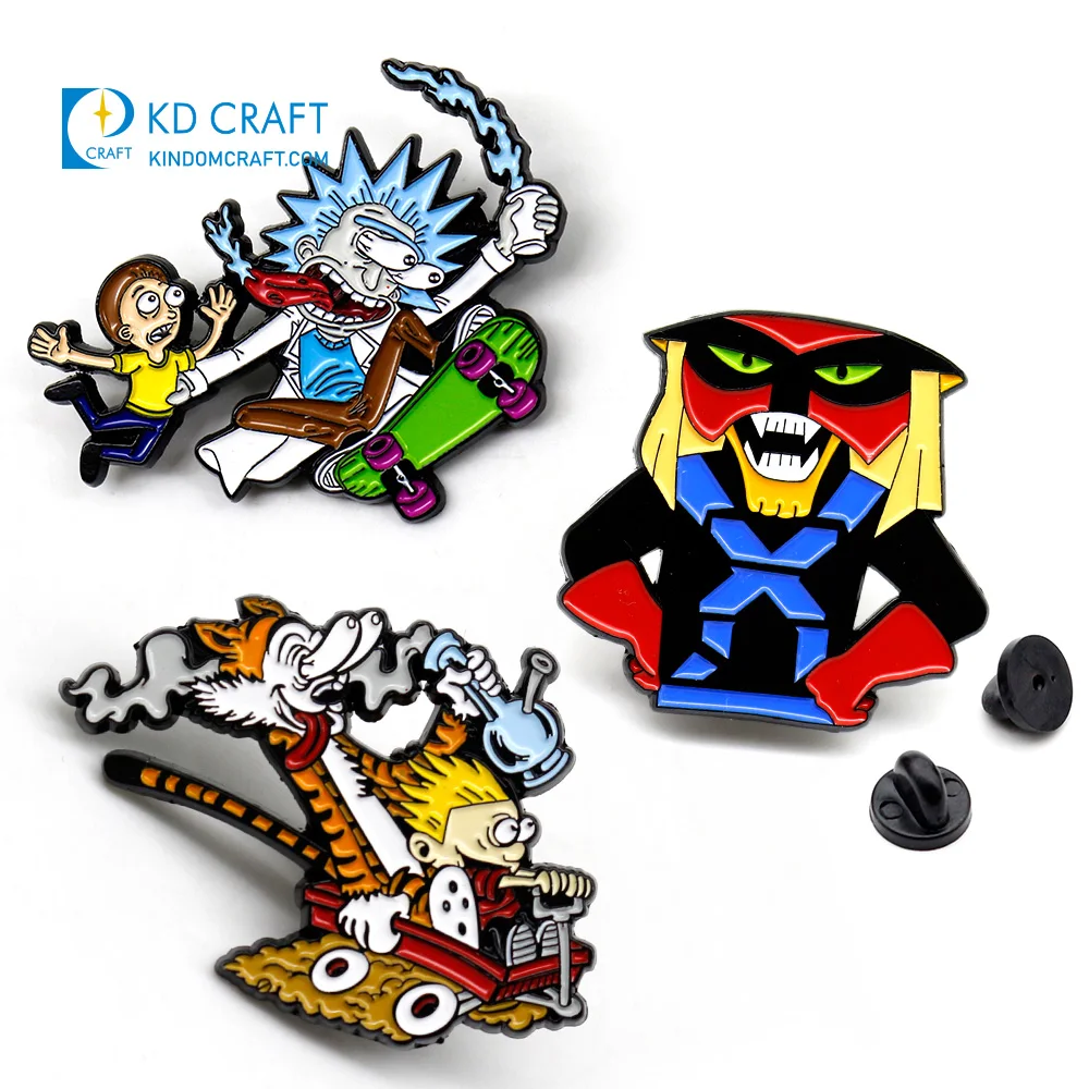 Custom design metal pumpkin skeleton bat brooch flashing badge cute devil lapel halloween enamel pins for sale